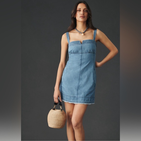 Pilcro Square-Neck Denim Dress - Picture 2 of 8